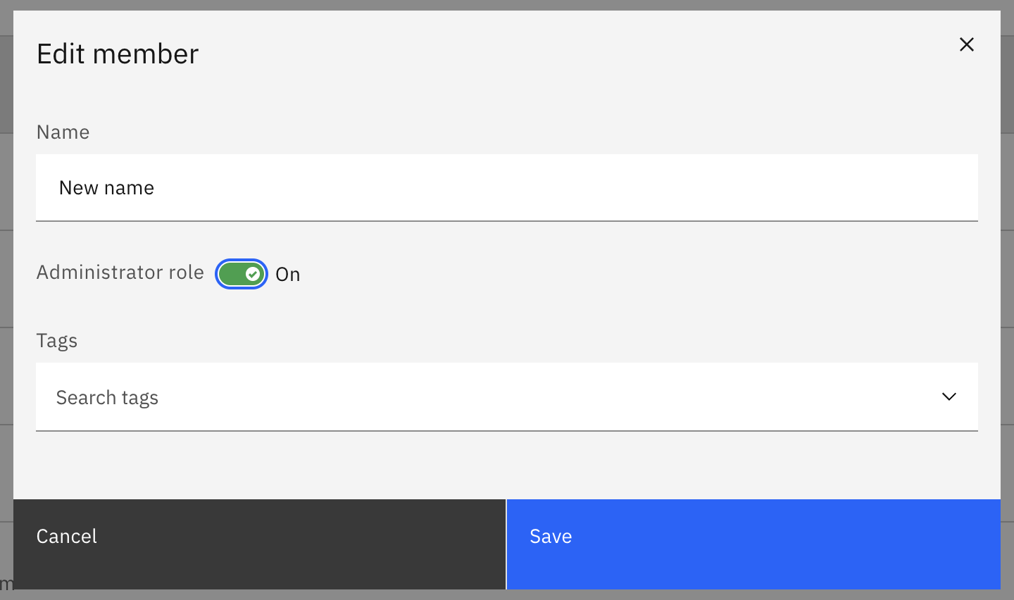 administrator role toggle