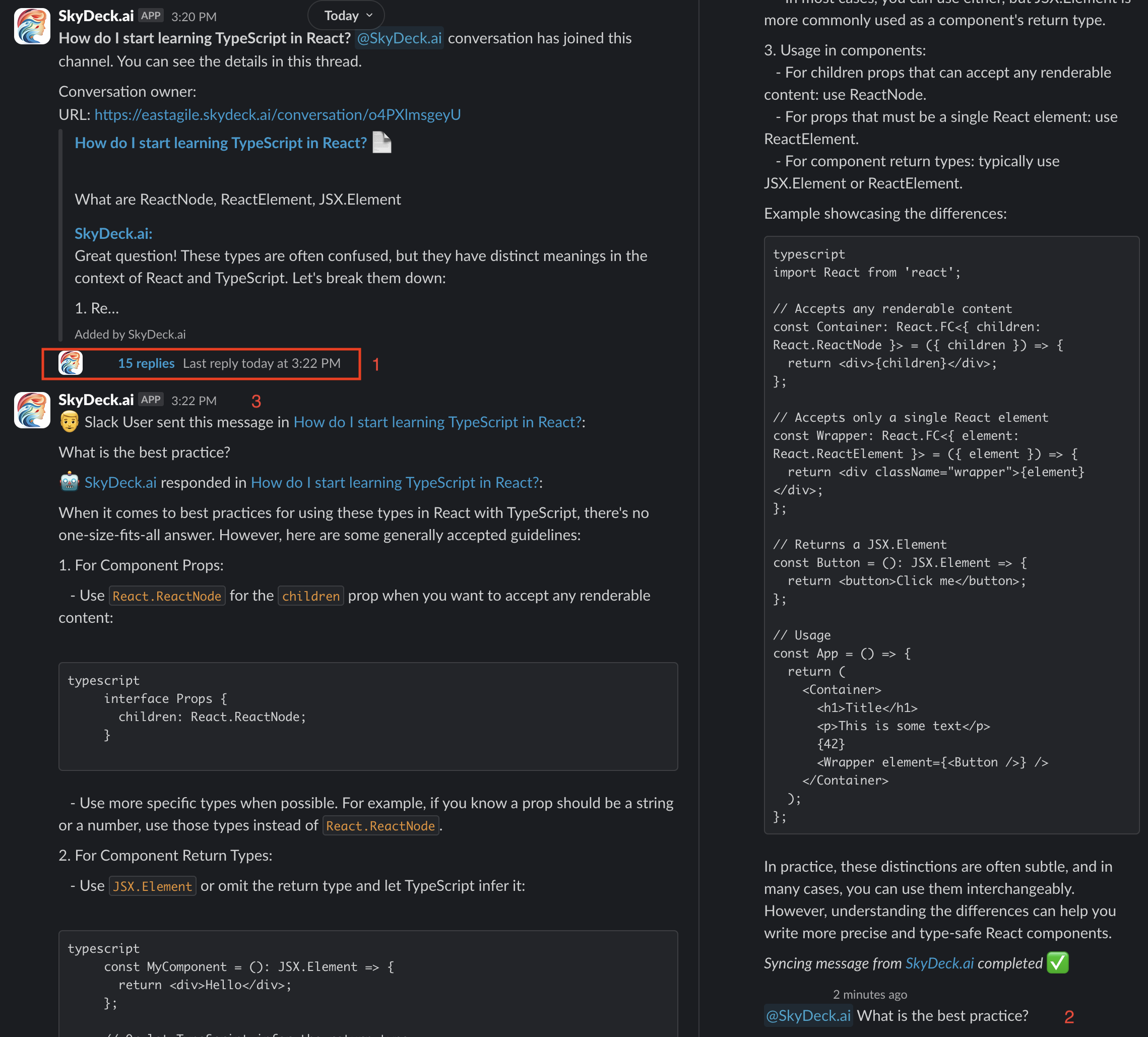 nouveau message de slack