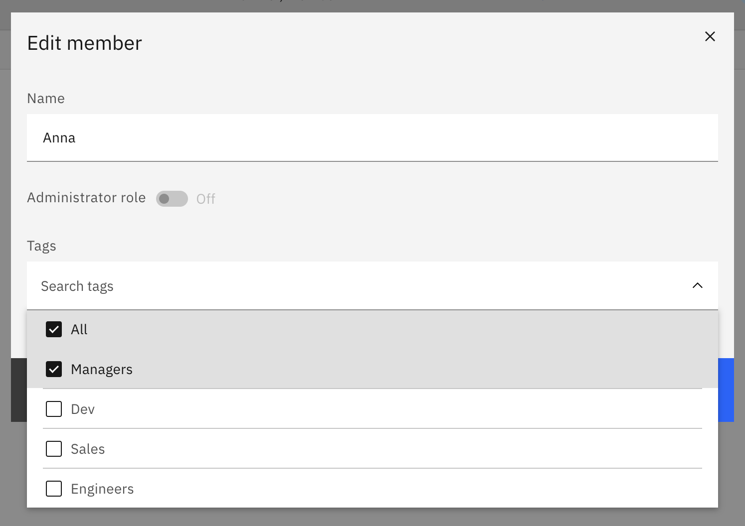 formulaire de modification de membre